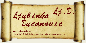 Ljubinko Ducanović vizit kartica